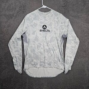 Shelta Mens UPF 50+ Sun Shirt Small Water Camo Long Sleeve Performance Fishing